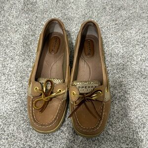 Sperry’s Boat Shoes with Gold Accents